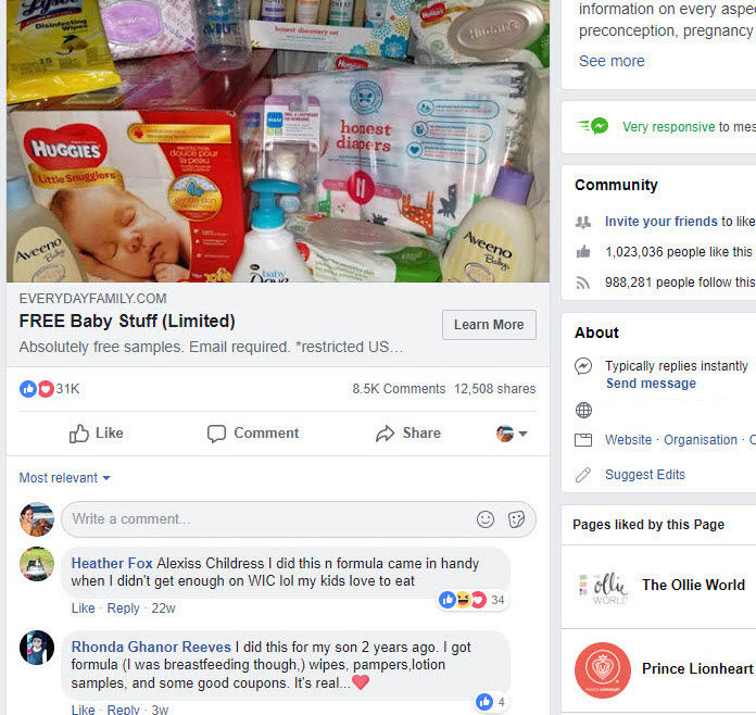 Free baby box and samples